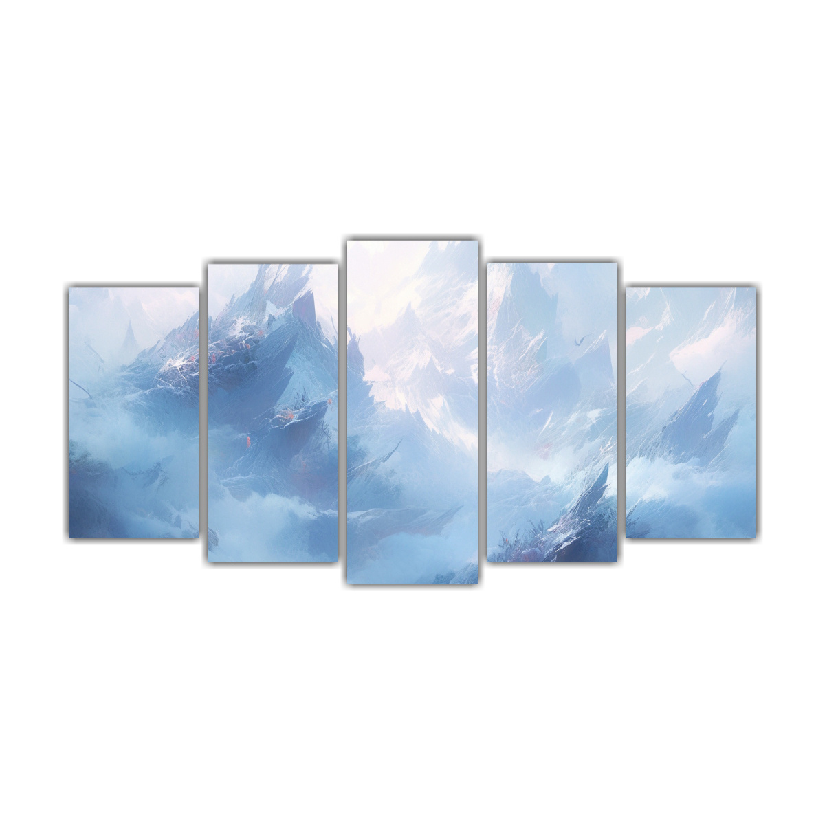 pintura-abstracta-de-monta-as-nevadas-con-colores-azules