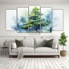 pintura-abstracta-de-rbol-en-verde-y-azul-en-bastidor-set-5-telas-modernas-1