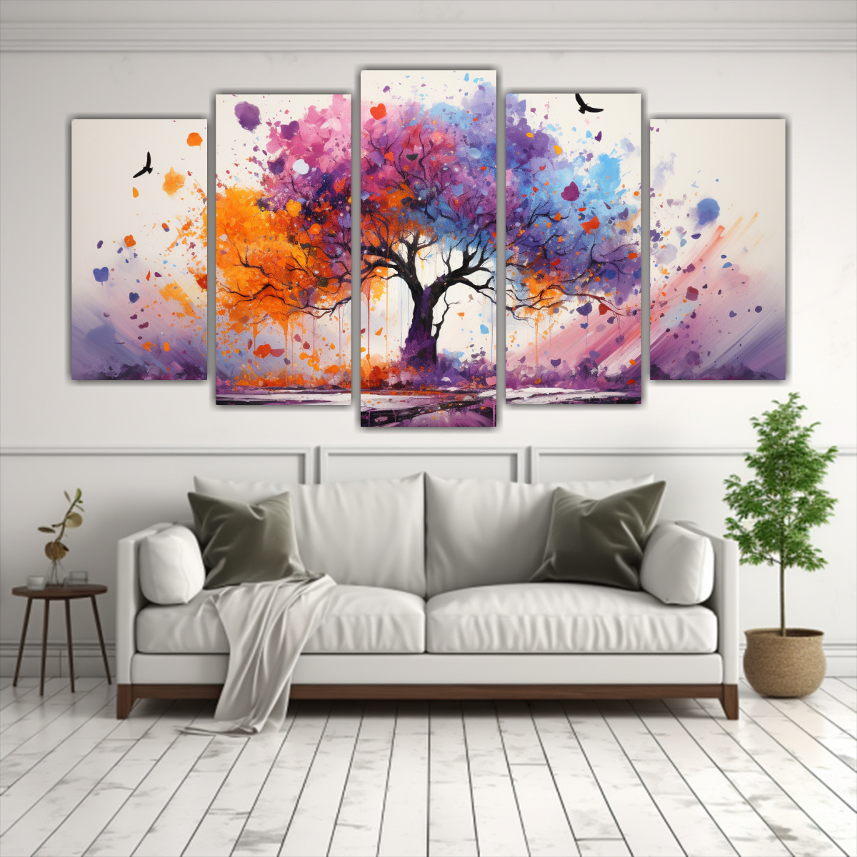 pintura-abstracta-de-rbol-naranja-en-movimiento-con-esquema-de-colores-morado-y-negro-1