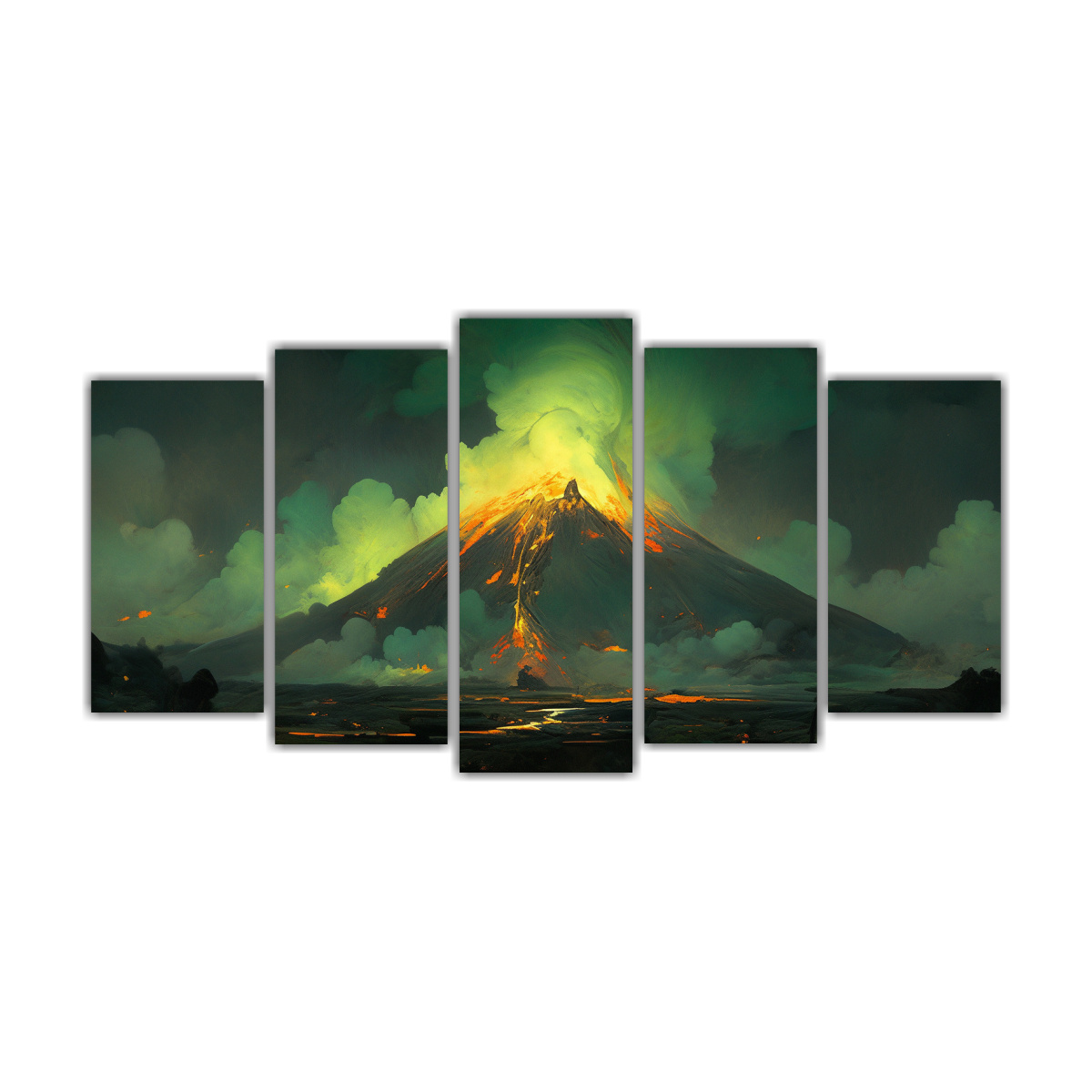 pintura-abstracta-de-un-volc-n-con-colores-verdes-