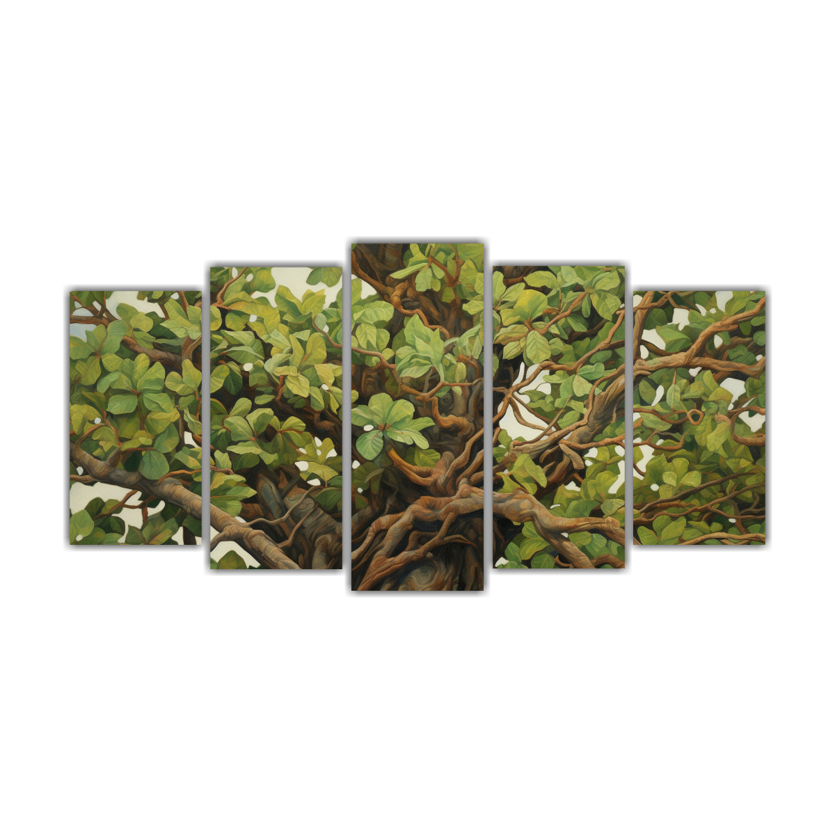 pintura-abstracta-en-bastidor-cinco-telas-finas-con-vida-a-rbol-de-higo