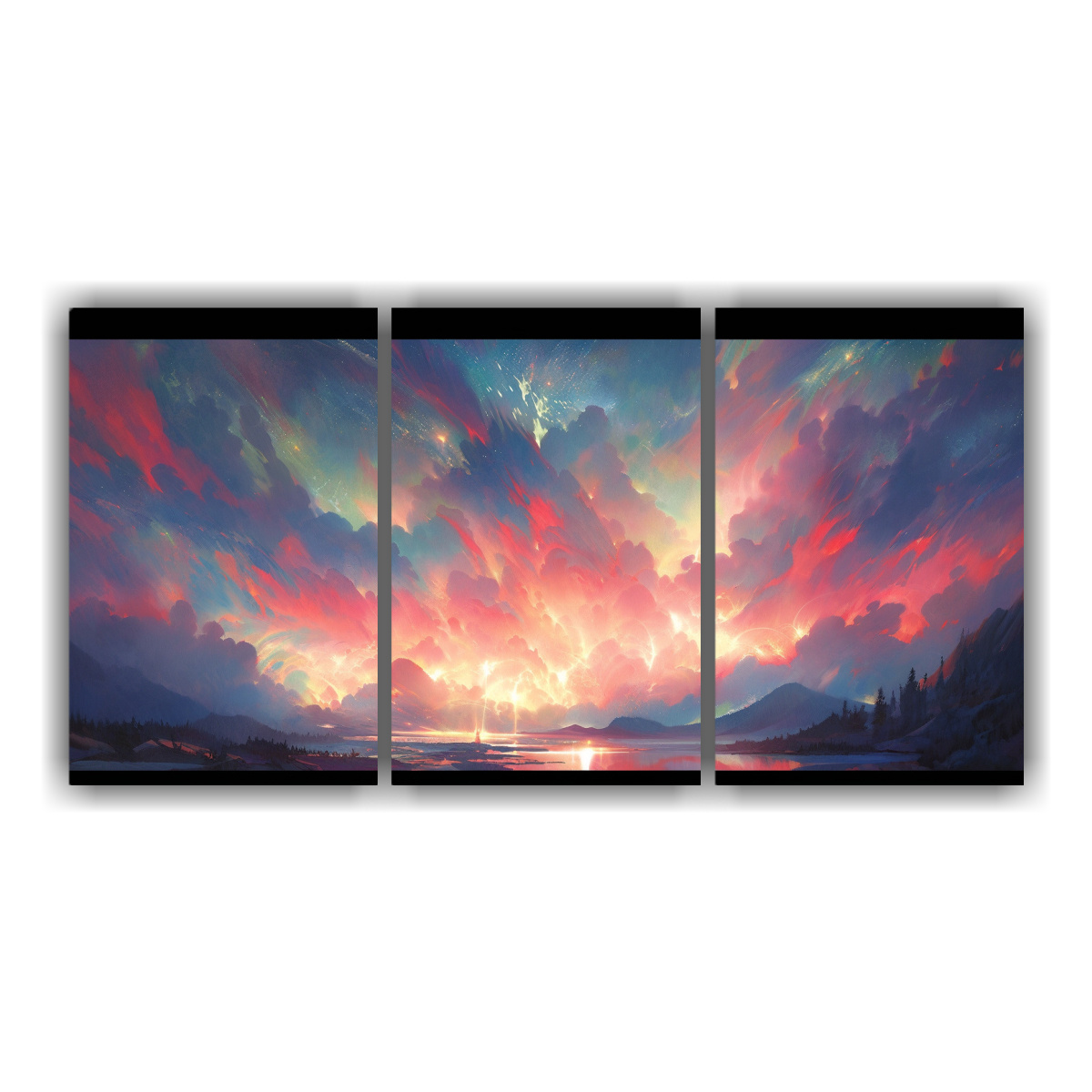 pintura-abstracta-poca-a-luces-del-norte-rojas-de-patron-intenso