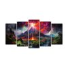 pintura-abstracta-volc-n-con-arco-iris-y-colores-rojos