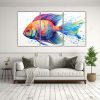 pintura-acuarela-abstracci-n-equilibrio-pez-ngel-tres-telas-1