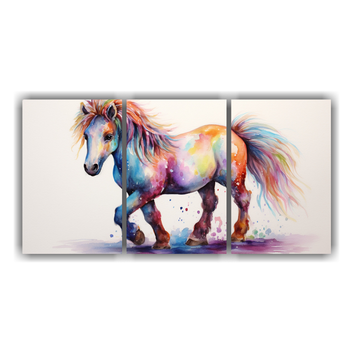 pintura-acuarela-caballo-miniatura-estilo-colorido-l-neas-finas-