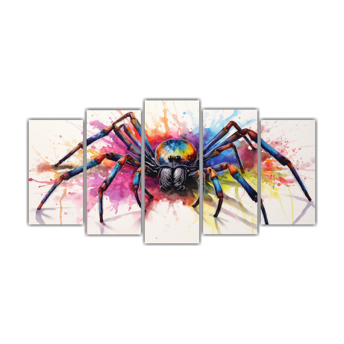 Cuadro Pintura Acuarela Moderna Detalle Araña Colorida | DecoCuadros