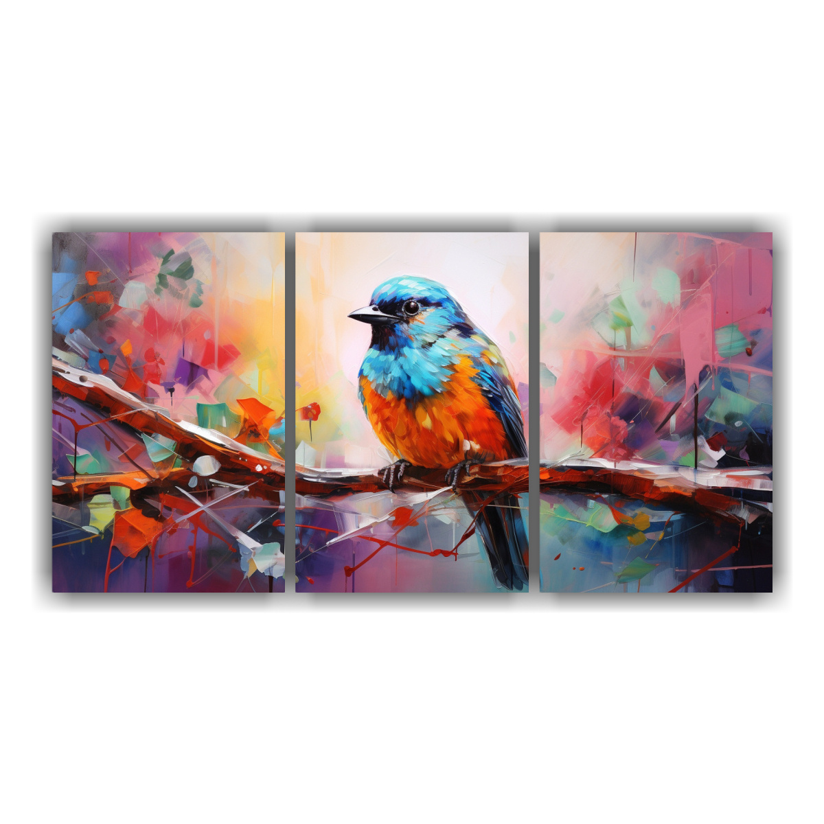 pintura-al-estilo-leo-de-estilo-colorido-de-p-jaros-en-bastidor-conjunto-de-3-telas