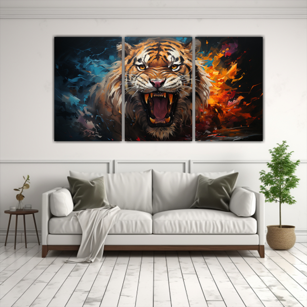 pintura-al-estilo-leo-de-un-tigre-colorido-en-equilibrio-1