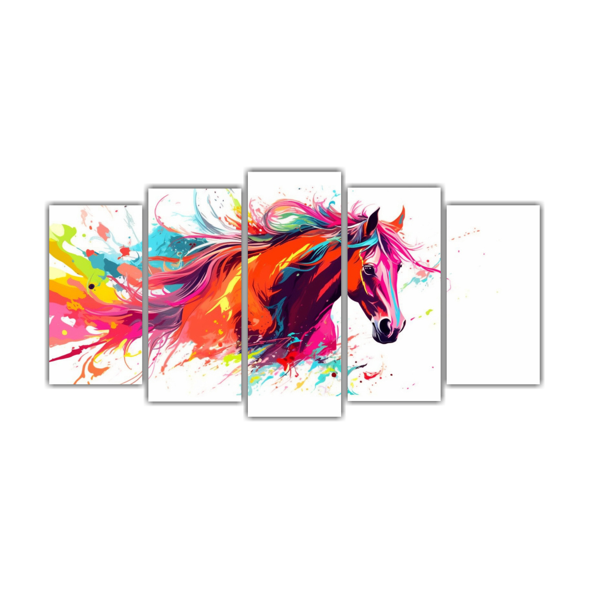 pintura-caballo-rabe-arco-ris-y-naranja-arte-moderno-neo-pop