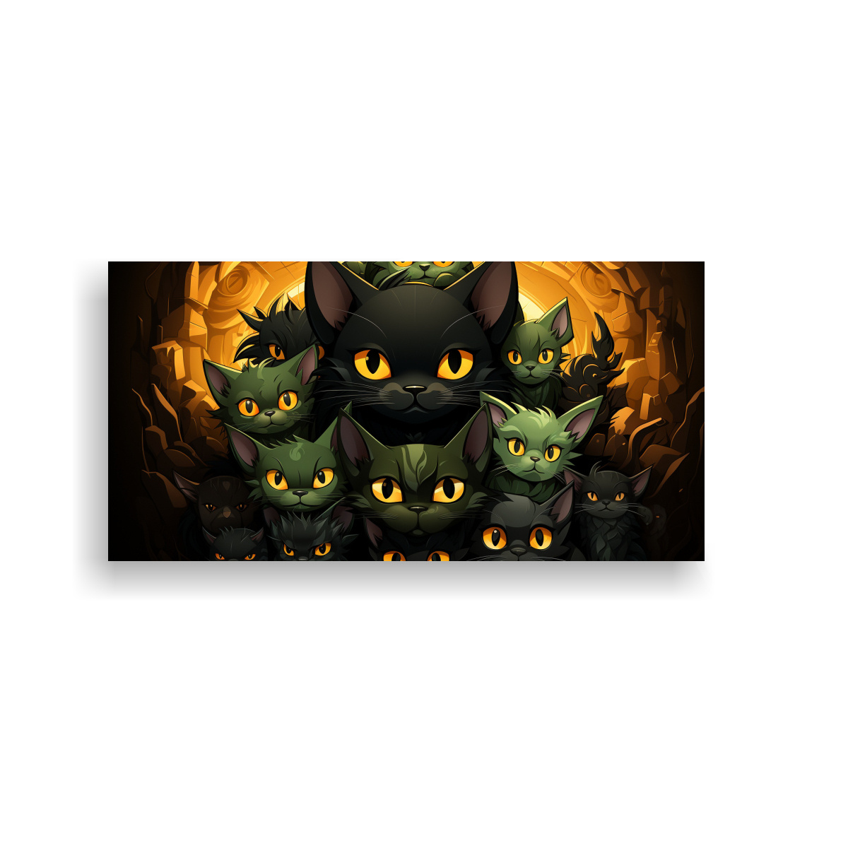 pintura-cuadro-de-gatos-negros-apilados-en-decoraci-n