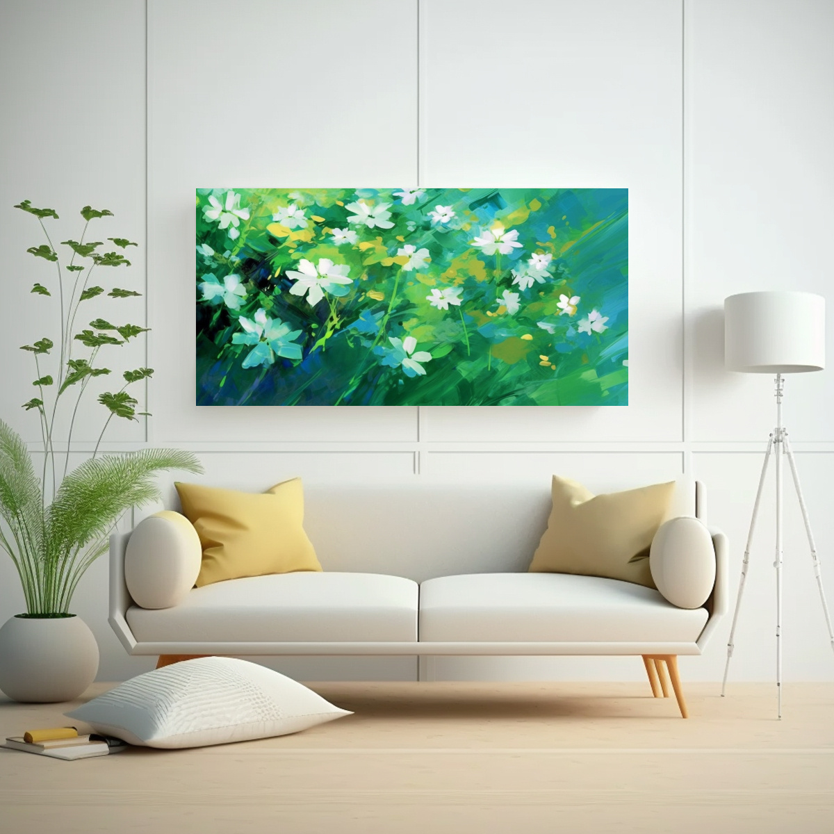 pintura-de-arte-de-pared-con-dise-o-de-flores-verdes-brillantes-1