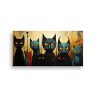 pintura-de-decoraci-n-de-arte-fino-retrato-de-grupo-de-gatos-negros-