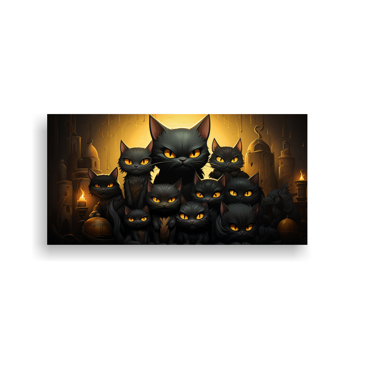 pintura-de-decoraci-n-grupo-de-gatos-negros-apilados-