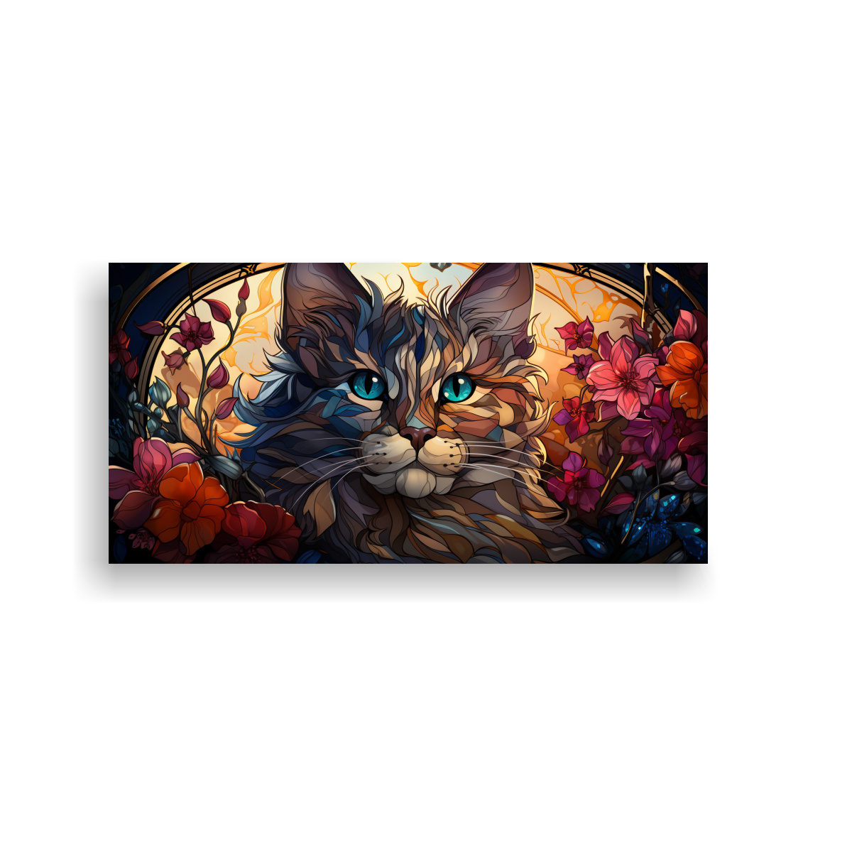 pintura-de-pared-impresa-gato-sonriente-de-colores-adorable-en-vitral-