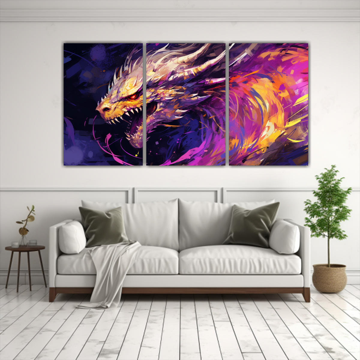 pintura-de-pared-neonoir-drag-n-en-morado-y-oro-con-l-neas-finas-1