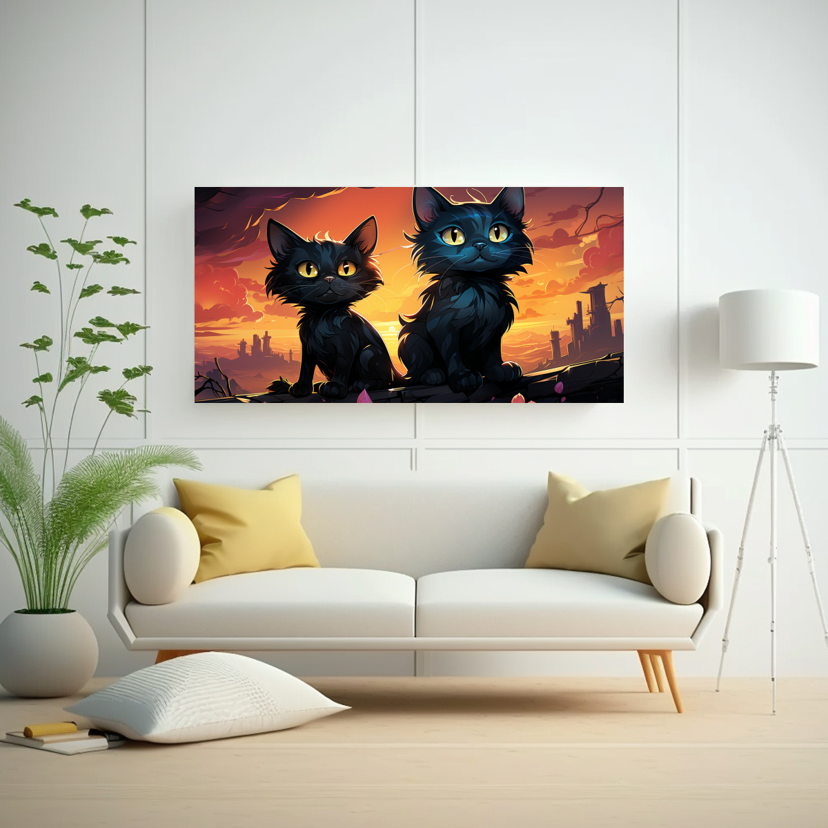 pintura-decorativa-de-gatos-negros-en-equilibrio-sobre-una-pila-1-1