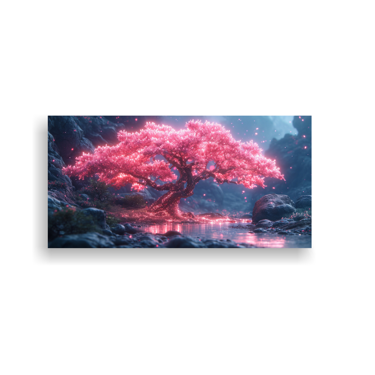 pintura-decorativa-hologr-fica-de-lienzo-rosa-bioluminiscente-m-gico-