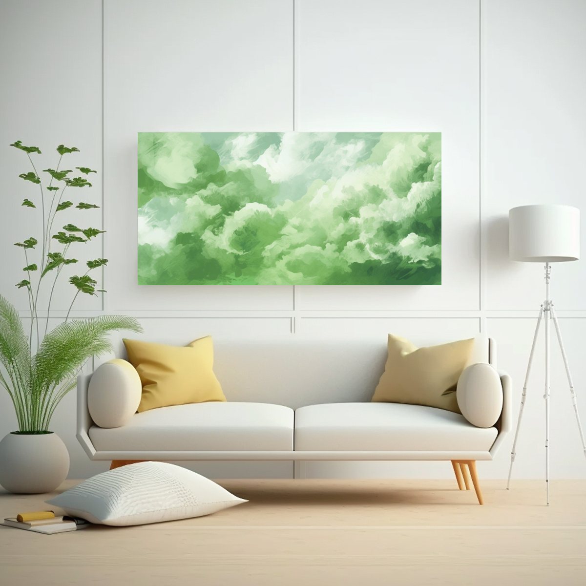 pintura-decorativa-obra-maestra-verde-con-fondo-de-acuarela-blanca-y-nubes-1-1