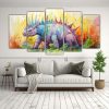 pintura-en-lienzo-de-escena-de-stegosaurus-en-acuarelas-coloridas-1