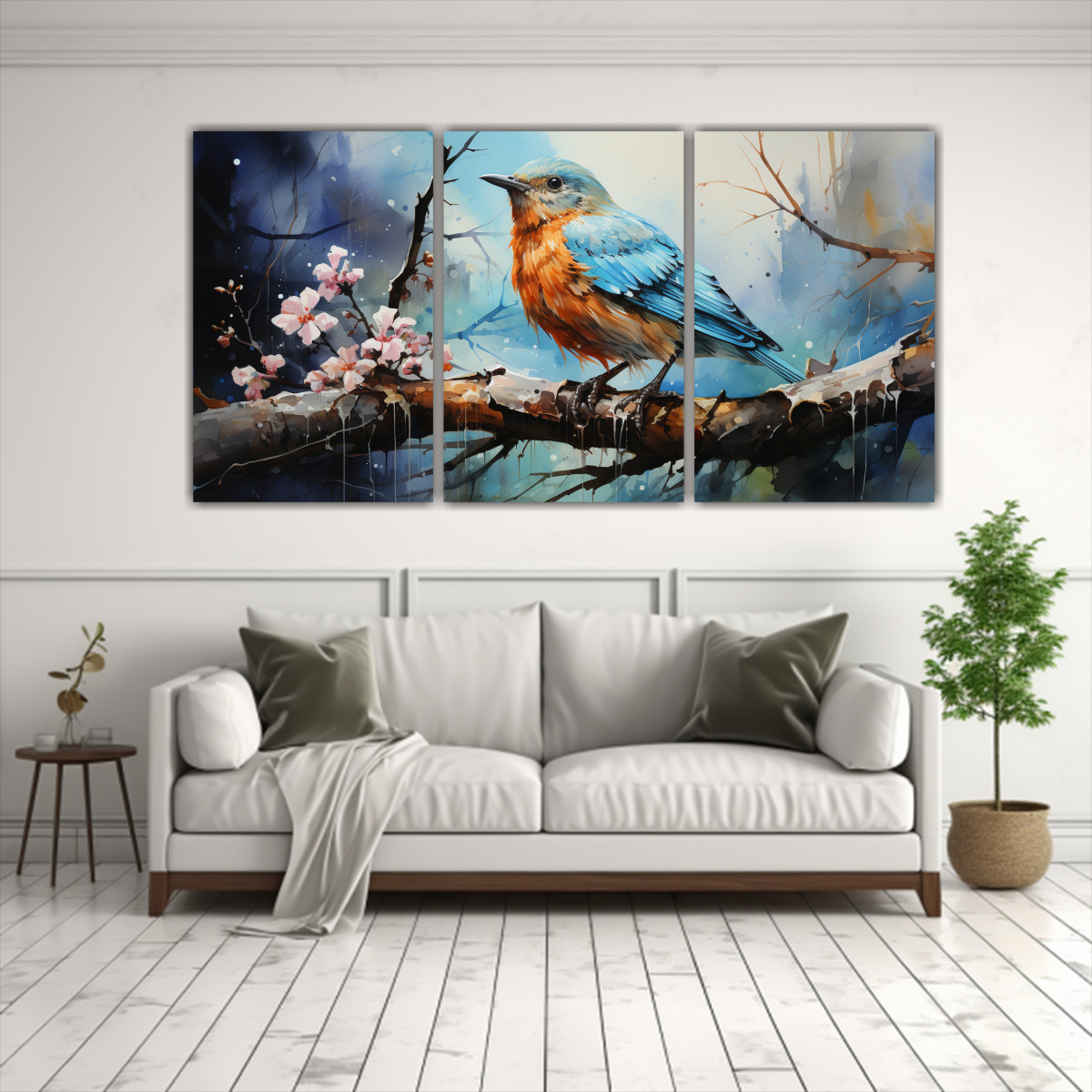 pintura-estilo-acuarela-colorida-de-un-zorzal-en-bastidor-moderno-1