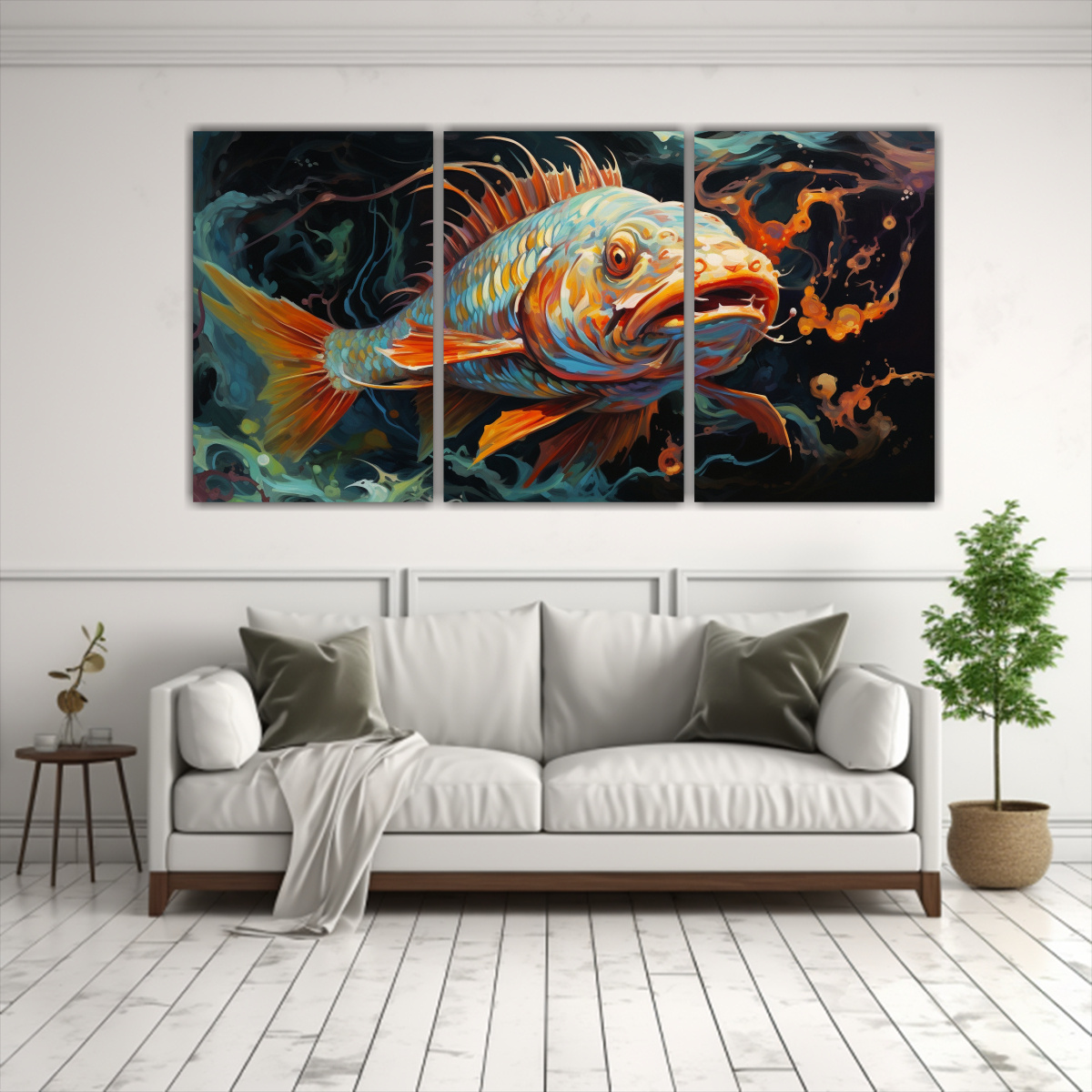 pintura-estilo-estilo-leo-moderno-de-pez-drag-n-en-3-telas-econ-micas-1