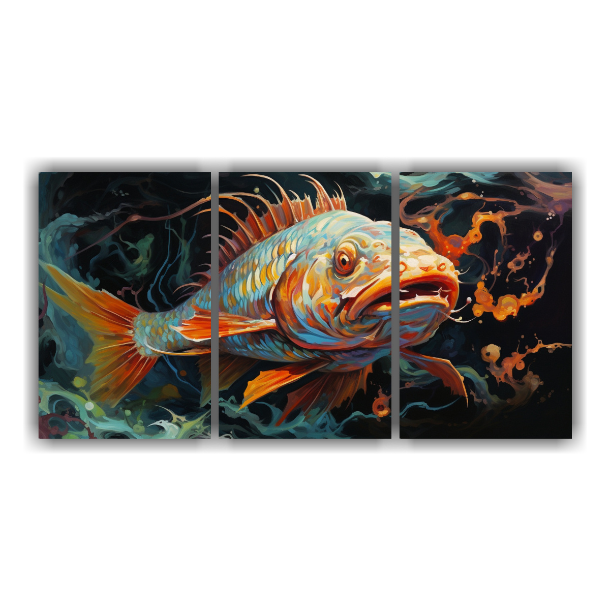 pintura-estilo-estilo-leo-moderno-de-pez-drag-n-en-3-telas-econ-micas