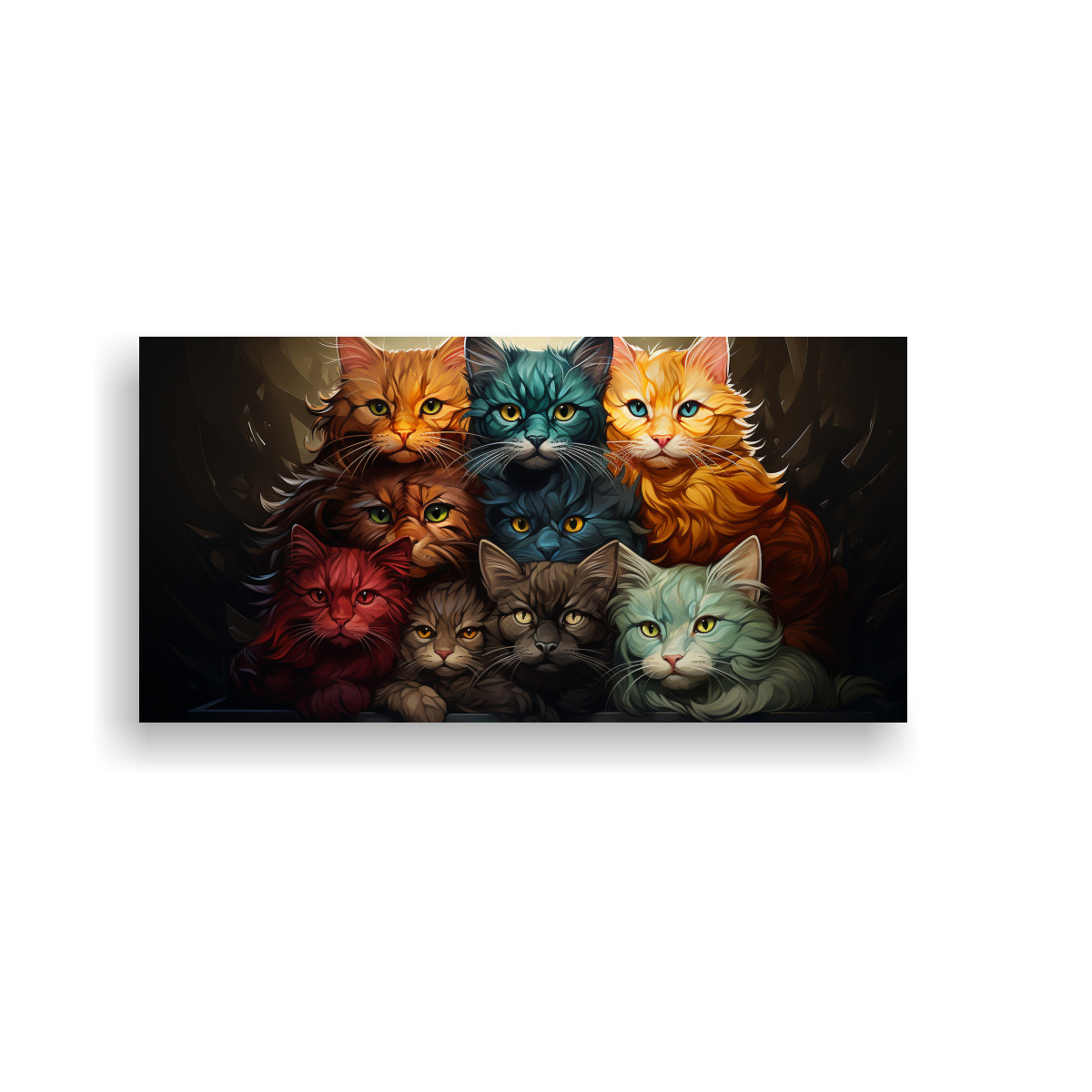 pintura-gatos-apilados-de-colores-en-cuadro-decorativo
