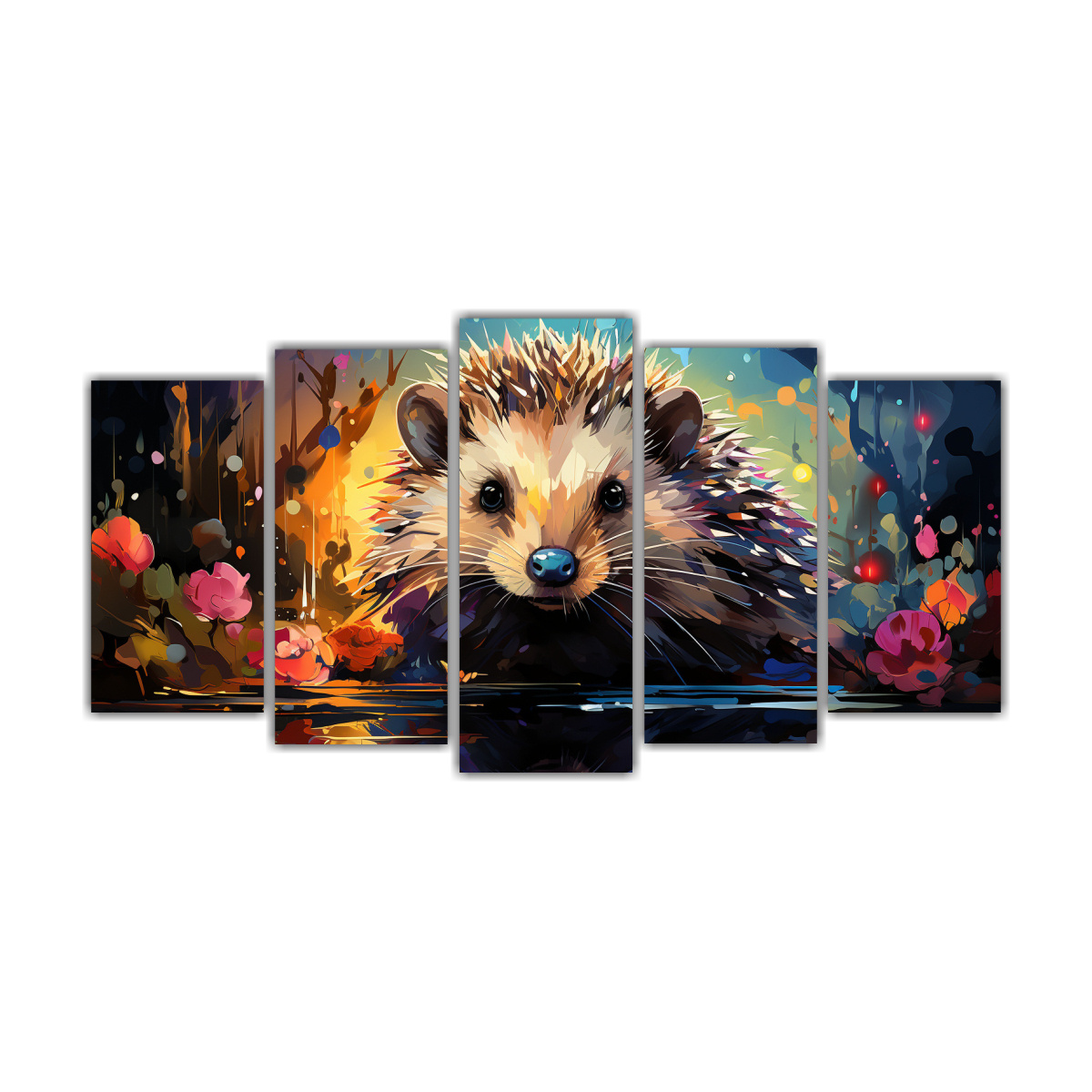 pintura-neo-pop-de-erizo-en-llamativos-colores-del-bosque-