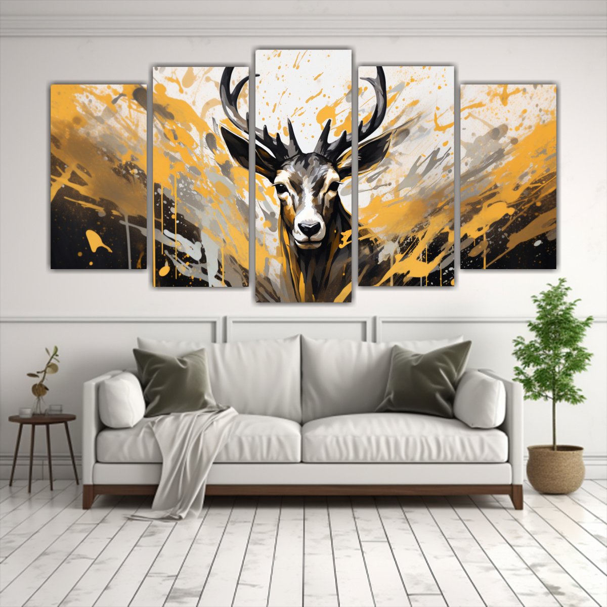 pintura-pop-art-de-ant-lope-en-oro-y-negro-en-tela-canvas-1