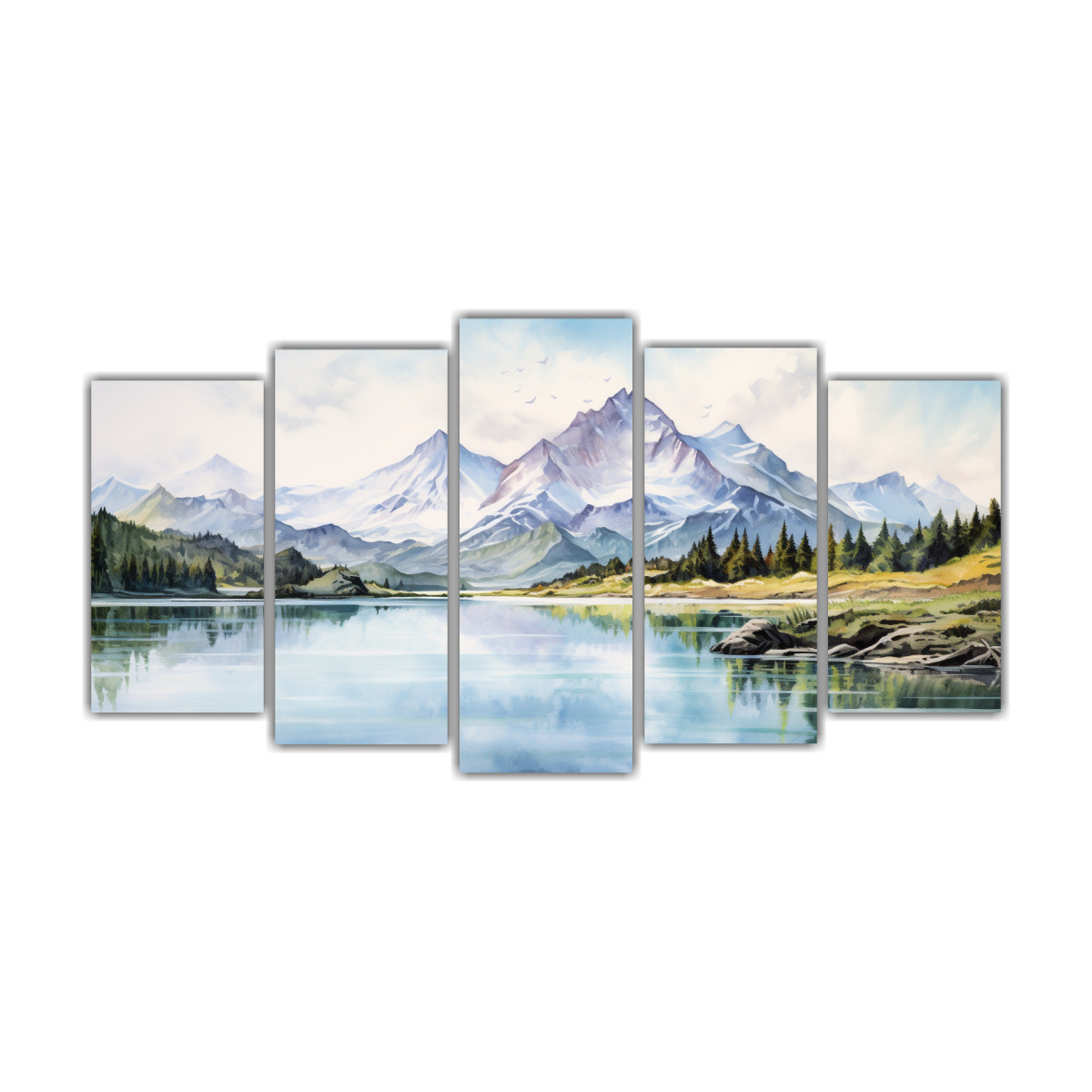 pinturas-abstractas-de-colores-acuarela-en-monta-as-junto-al-lago