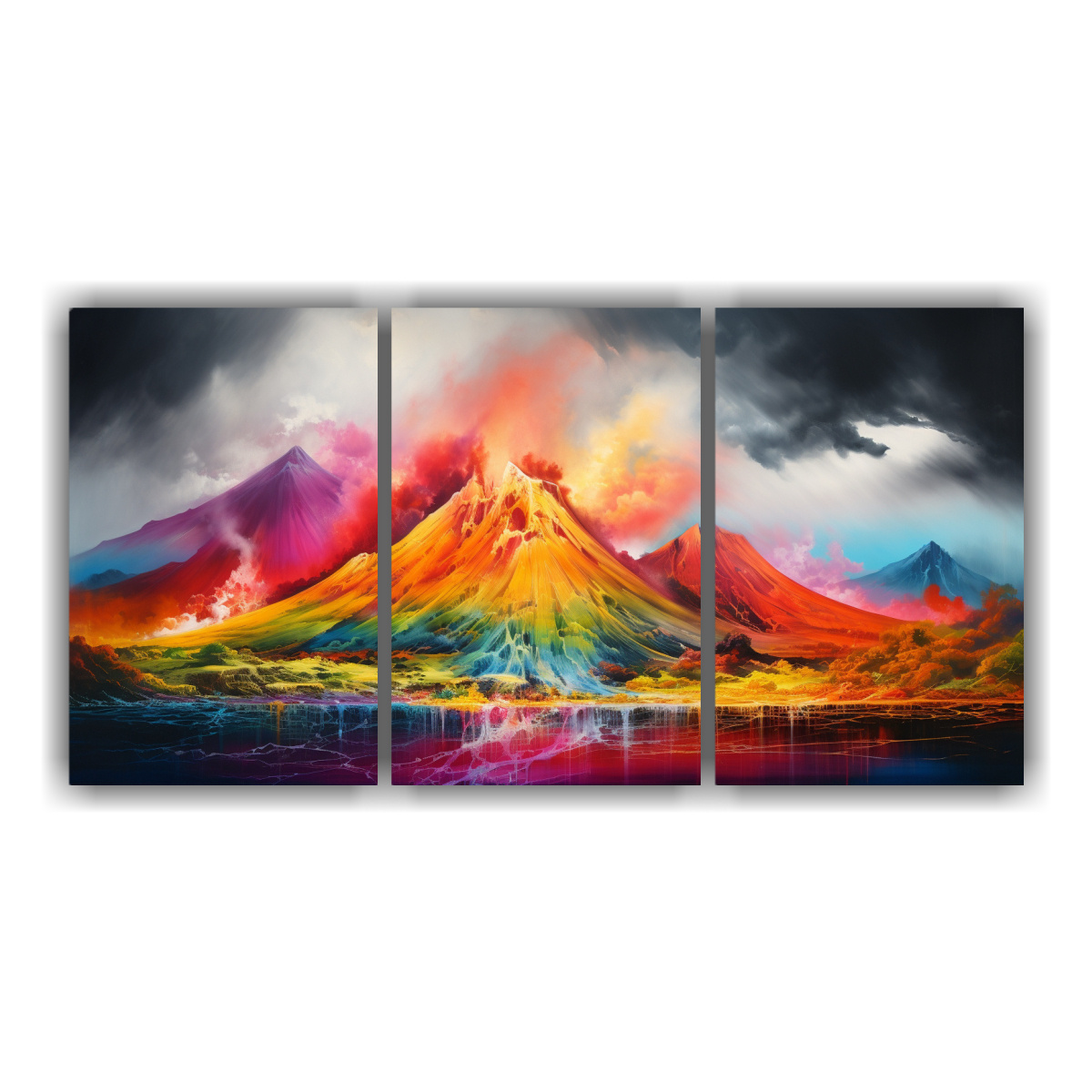 pinturas-abstractas-de-colores-arco-ris-y-amarillos-para-decorar-un-espacio-c-lido