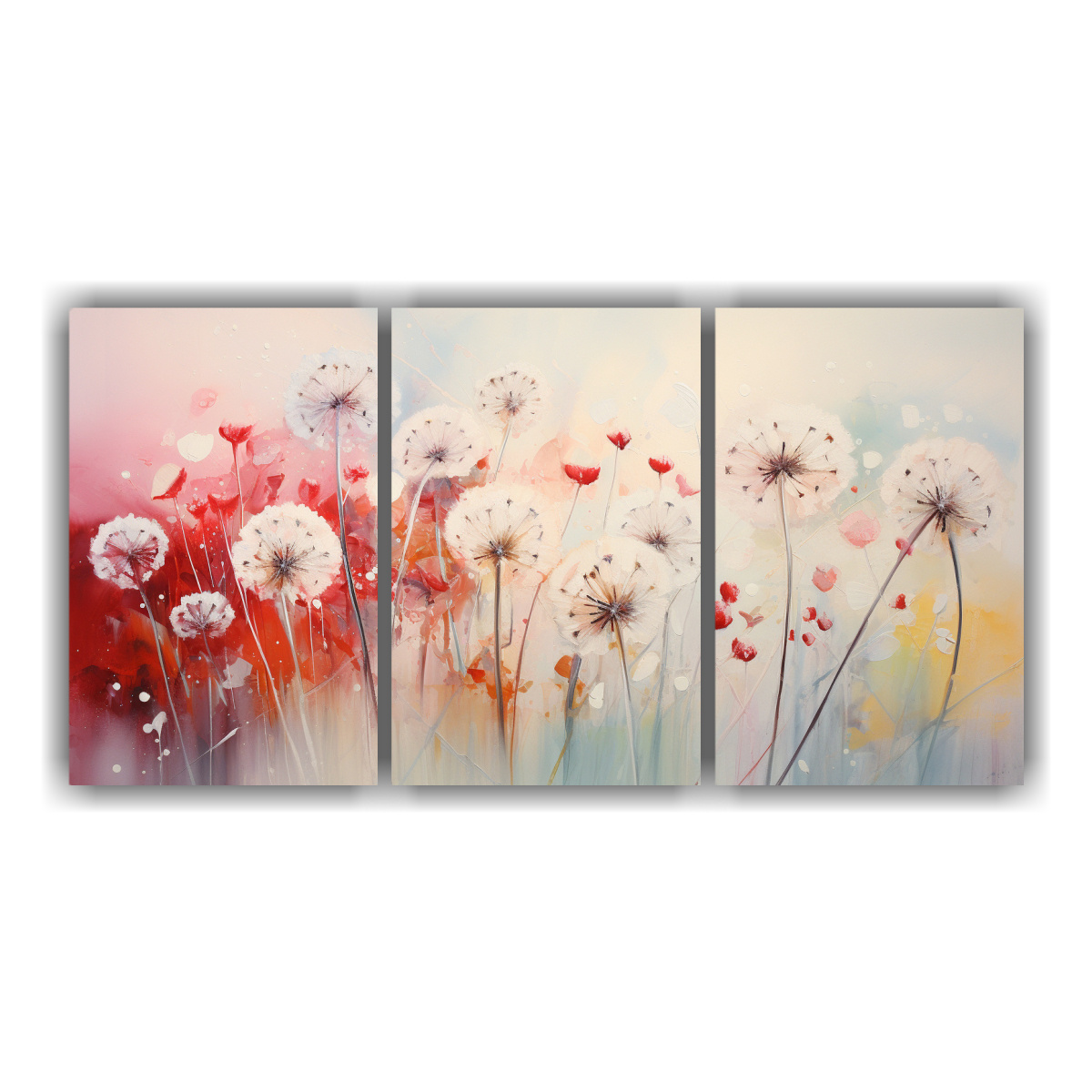 pinturas-abstractas-de-diente-de-le-n-blanco-y-rojo