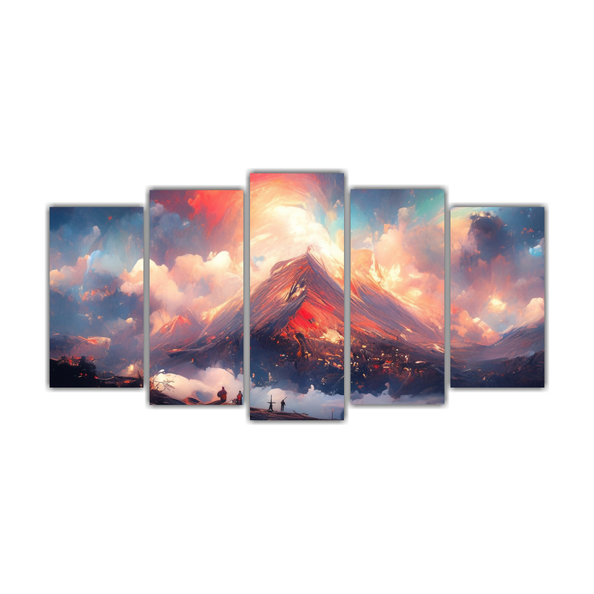 pinturas-abstractas-de-efecto-visual-en-monta-as-nevadas-con-arco-ris-y-colores-rojos