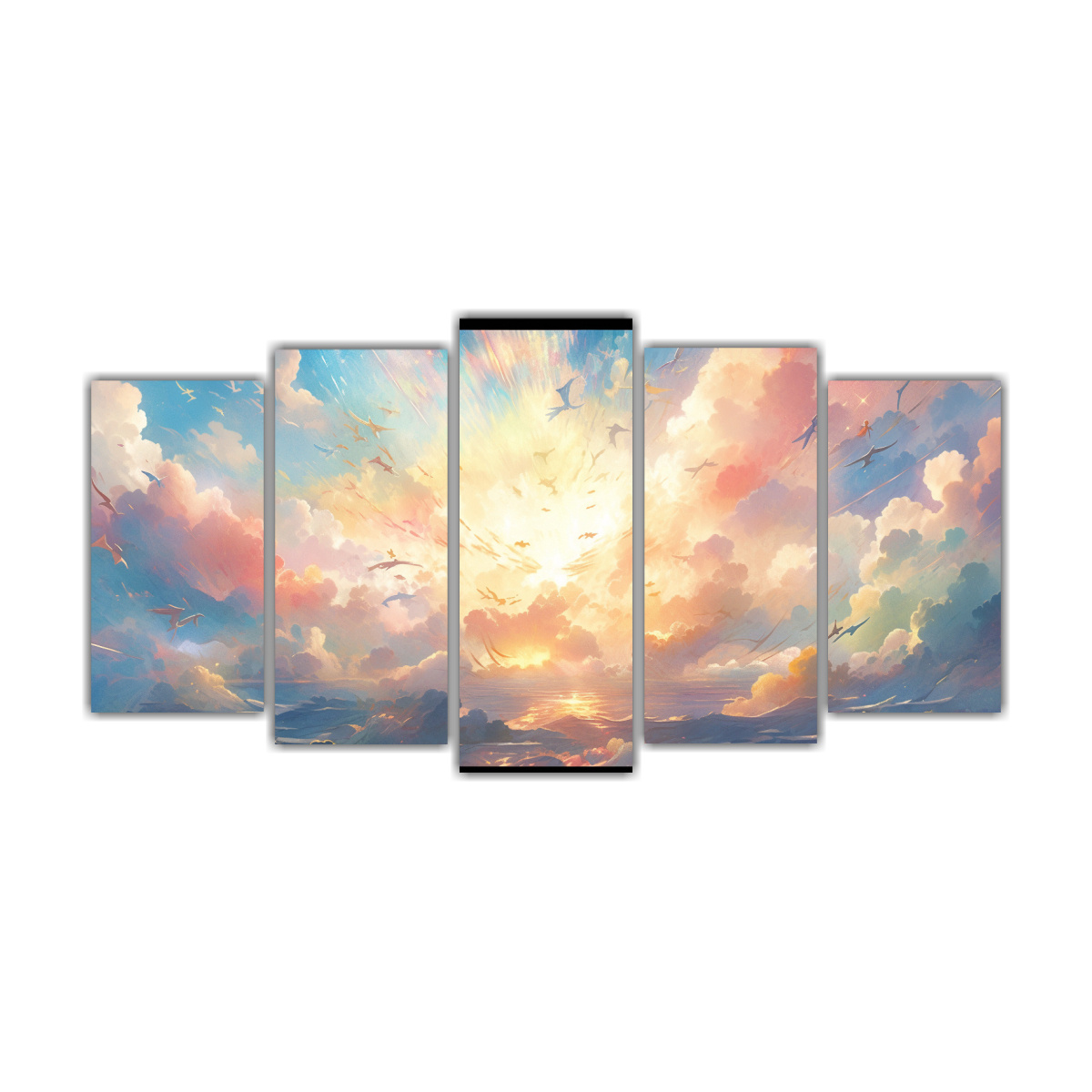 pinturas-abstractas-de-formaci-n-a-sky-and-sea-con-colores-arco-ris-y-turquesa