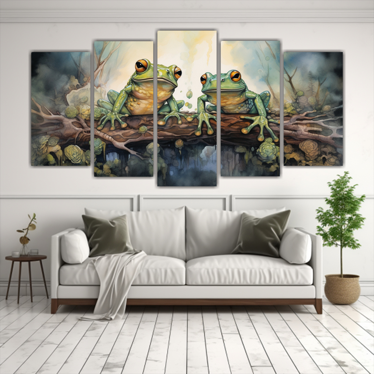 pinturas-acuarela-coloridas-estilo-ranas-y-sapos-para-comedor-1