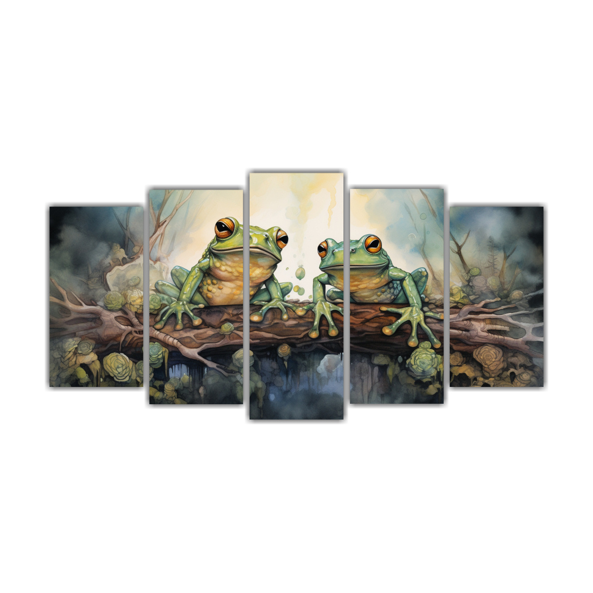 pinturas-acuarela-coloridas-estilo-ranas-y-sapos-para-comedor