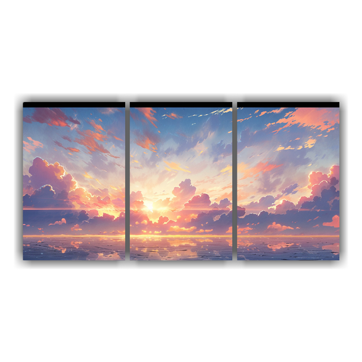 pinturas-creativas-de-amaneceres-y-atardeceres-con-arco-iris-y-acuarela