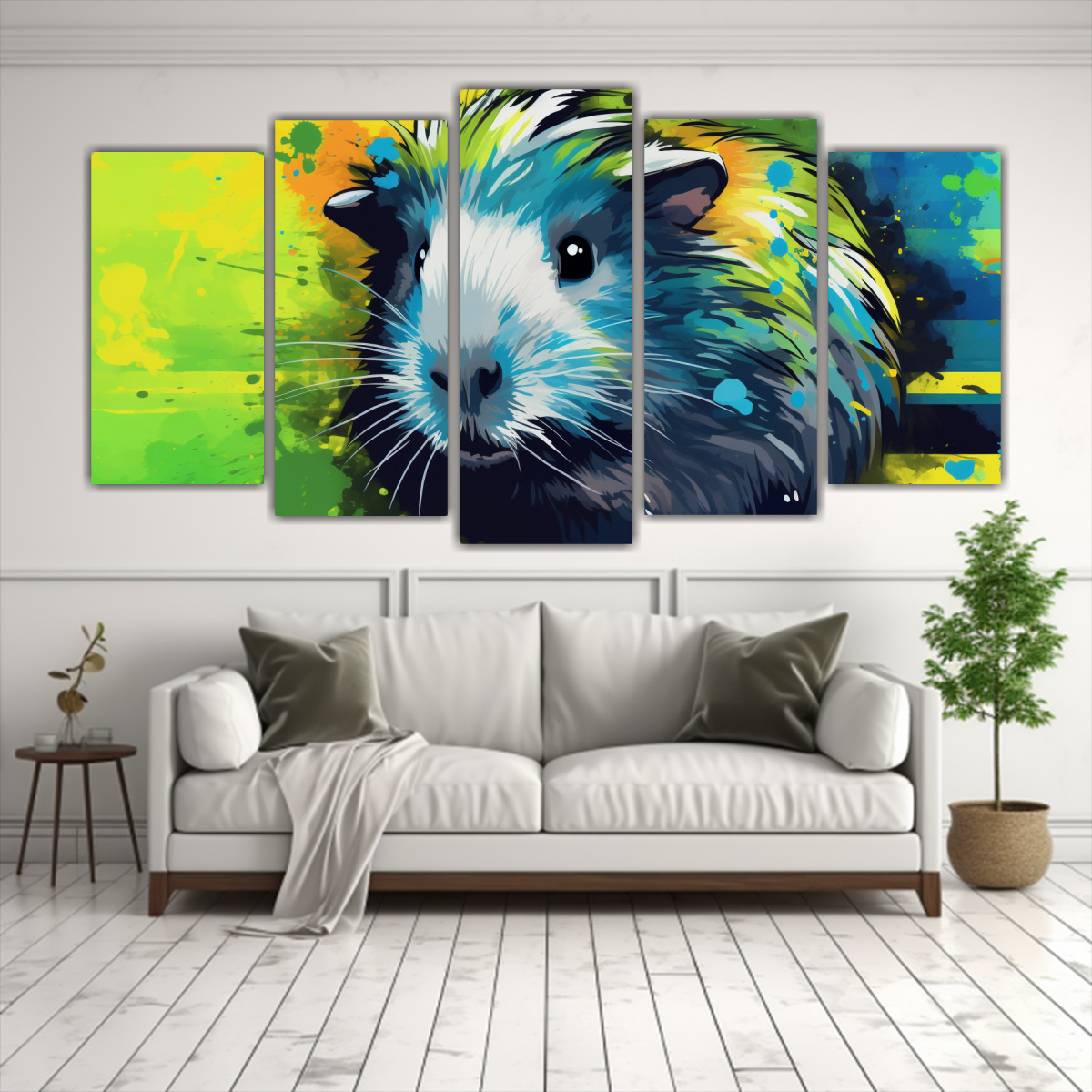 pinturas-de-arte-callejero-moderno-de-guinea-pigs-en-verde-y-azul-1