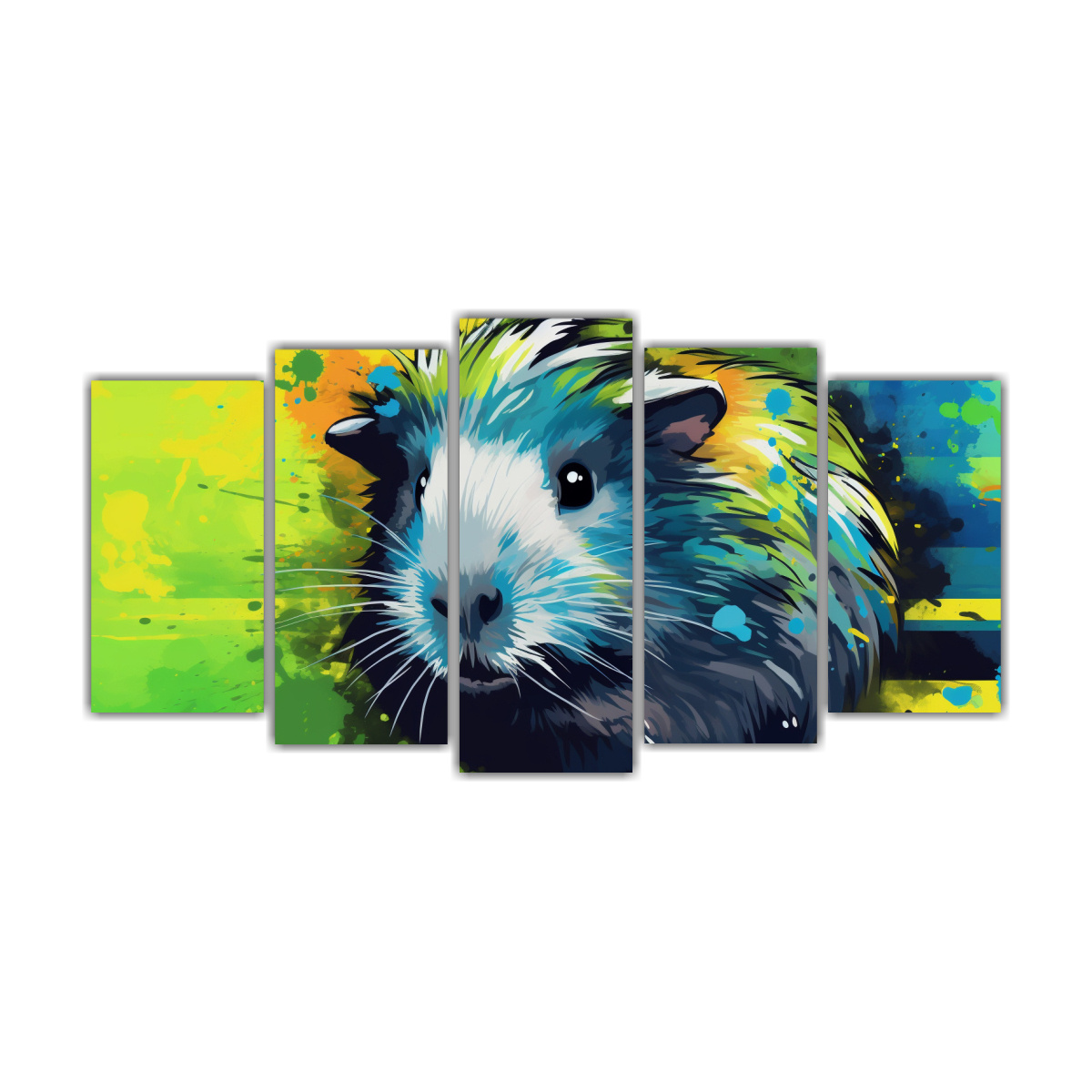 pinturas-de-arte-callejero-moderno-de-guinea-pigs-en-verde-y-azul
