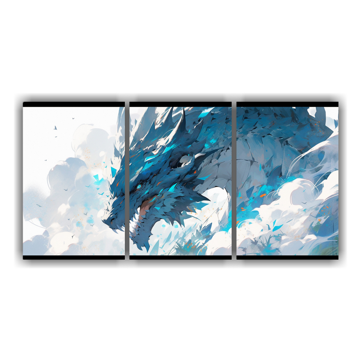 pinturas-de-arte-de-pared-movimiento-duradero-de-drag-n-en-colores-blanco-y-turquesa-atmosfera-neonoir-