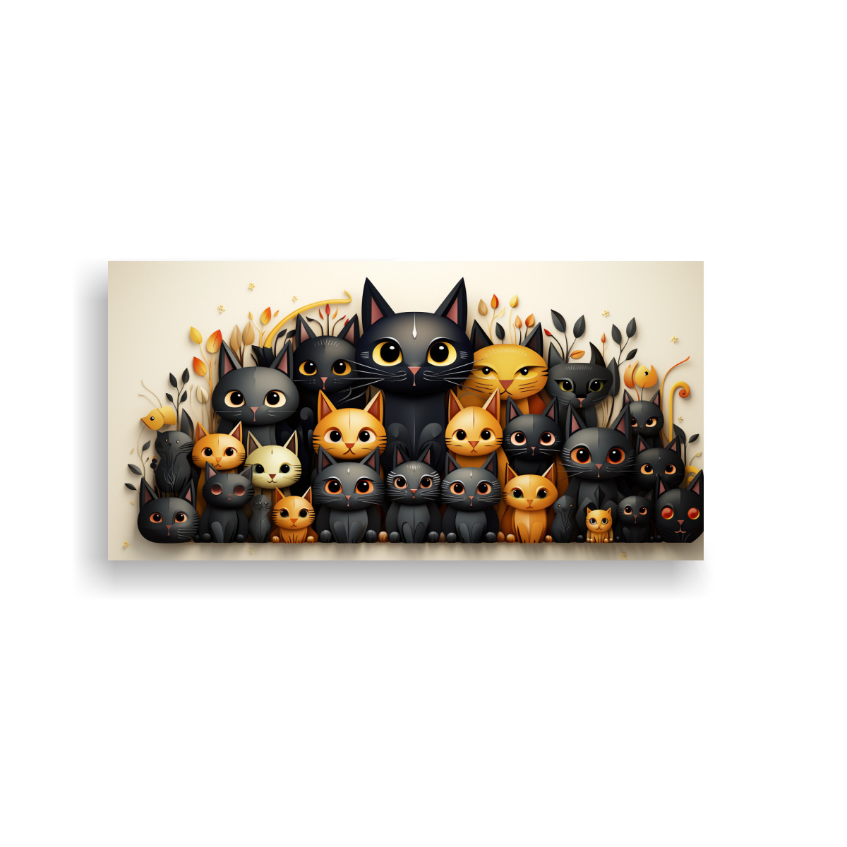 pinturas-de-decoraci-n-con-tema-de-gato-negro