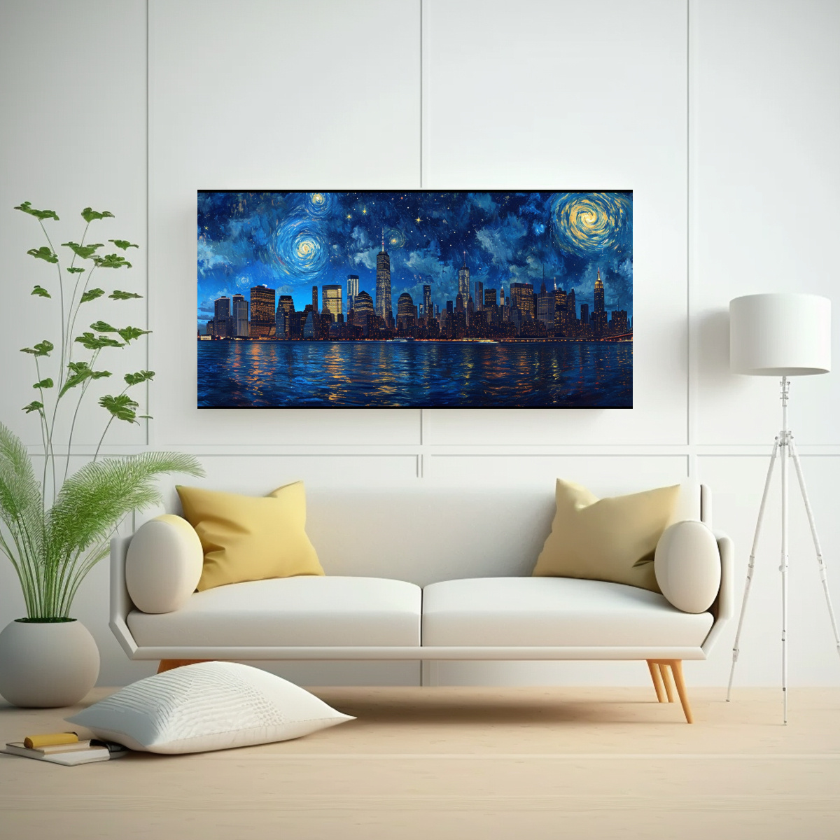 pinturas-de-decoraci-n-de-fine-art-calidos-enigmatico-con-vista-panor-mica-extra-ancha-de-la-noche-estrellada-sobre-el-horizonte-de-manhattan-1-1