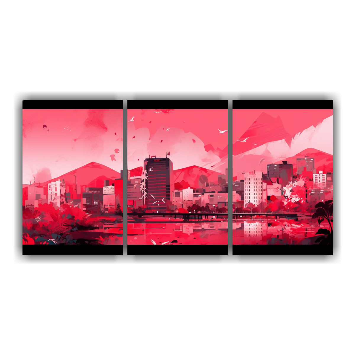 pinturas-de-decoraci-n-de-santiago-city-en-chile-en-tonos-rojo-y-rosa-neonoi