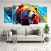 pinturas-de-decoraci-n-neo-pop-art-con-un-oso-pardo-en-colores-azul-y-dorado-1