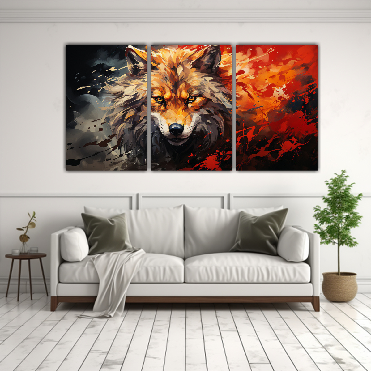pinturas-de-decoraci-n-neo-pop-de-animales-legendarios-en-rojo-1-1
