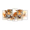 pinturas-de-leones-en-acuarela-y-colores-naranja-arte-neo-pop