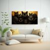 pinturas-de-lienzo-modernas-con-una-pila-de-gatos-negros-sobre-fondo-naranja-1