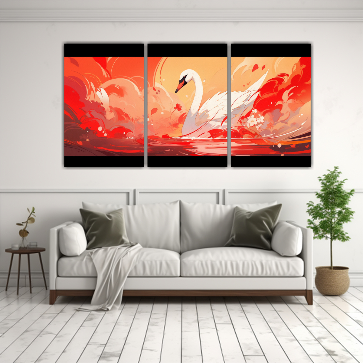 pinturas-de-pared-abstractas-cisne-vibrante-en-colores-rojos-arte-neo-pop-en-la-d-cada-1-1
