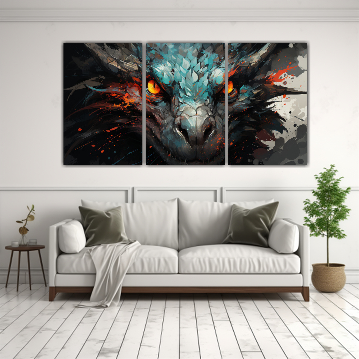 pinturas-de-pared-modernas-arte-gr-fico-de-drag-n-en-turquesa-y-negro-atmosfera-neonoir-1