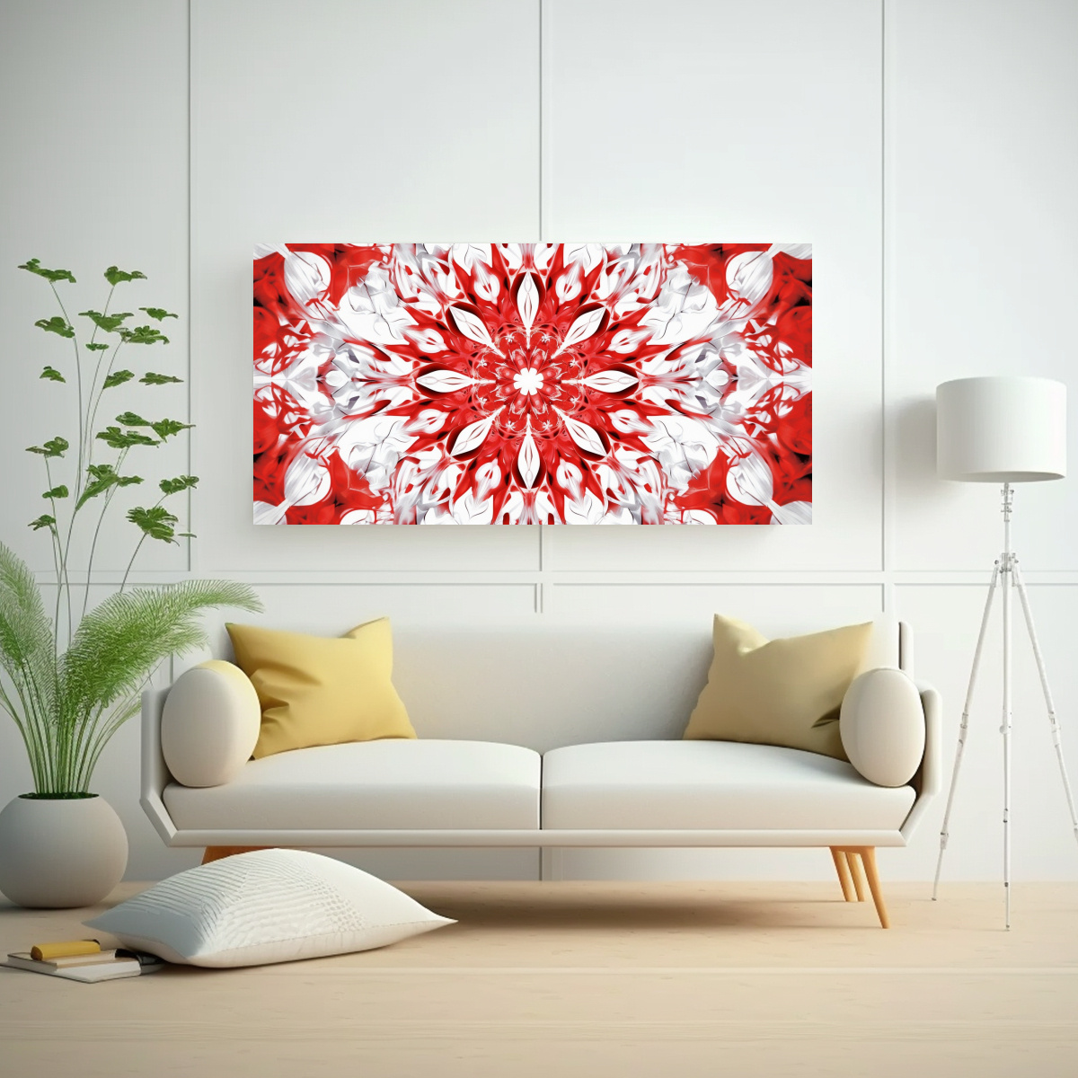 pinturas-de-pared-modernas-con-patrones-rojos-sobre-fondo-blanco-1